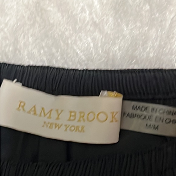 RAMY BROOK Black Cold Shoulder Long Sleeve Ruched Drop Waist Mini Dress - Picture 10 of 13